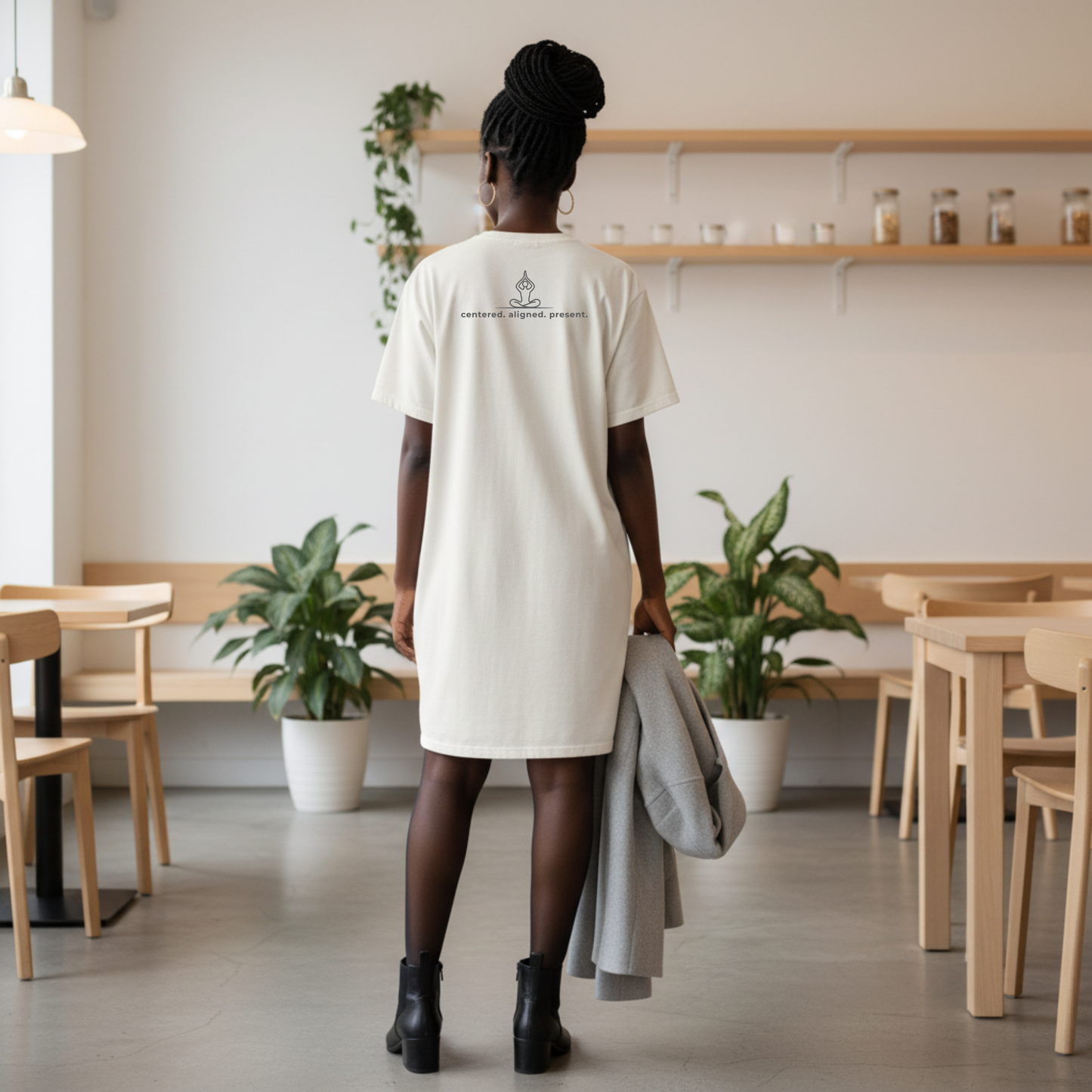 Aligned T-Shirt Dress | Minimalist Statement Dress for Everyday Balance
