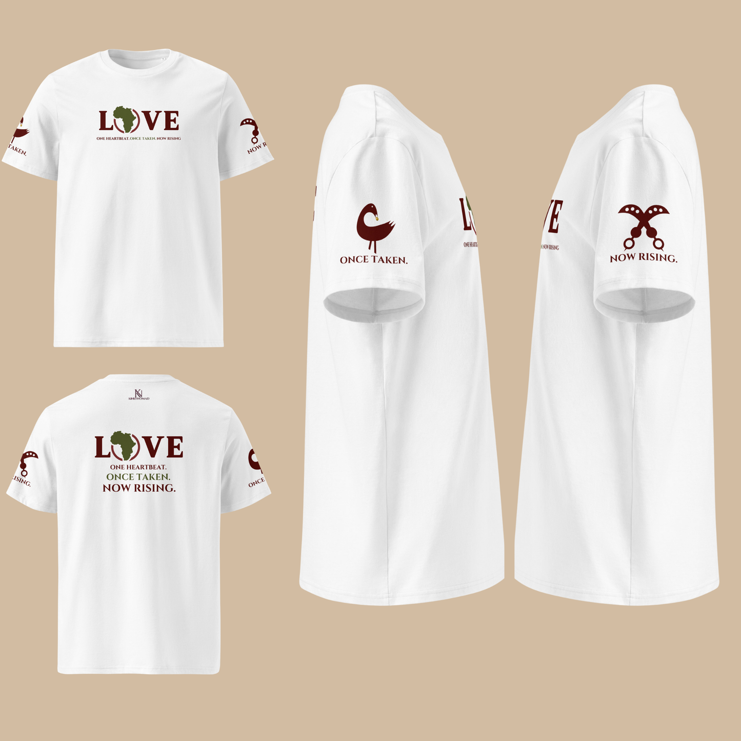 LOVE AFRICA - Organic Cotton T-Shirt – Eco-Friendly Unisex Tee | Africa-Inspired Statement Shirt