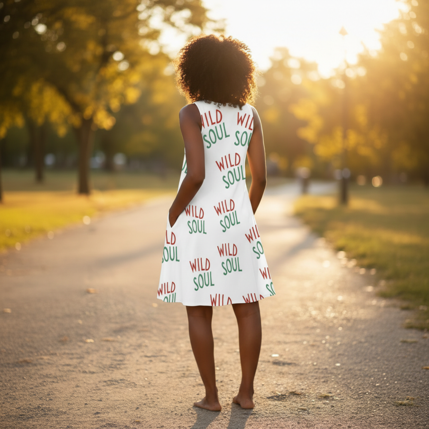 Wild Soul Sleeveless A-Line Pocket Dress