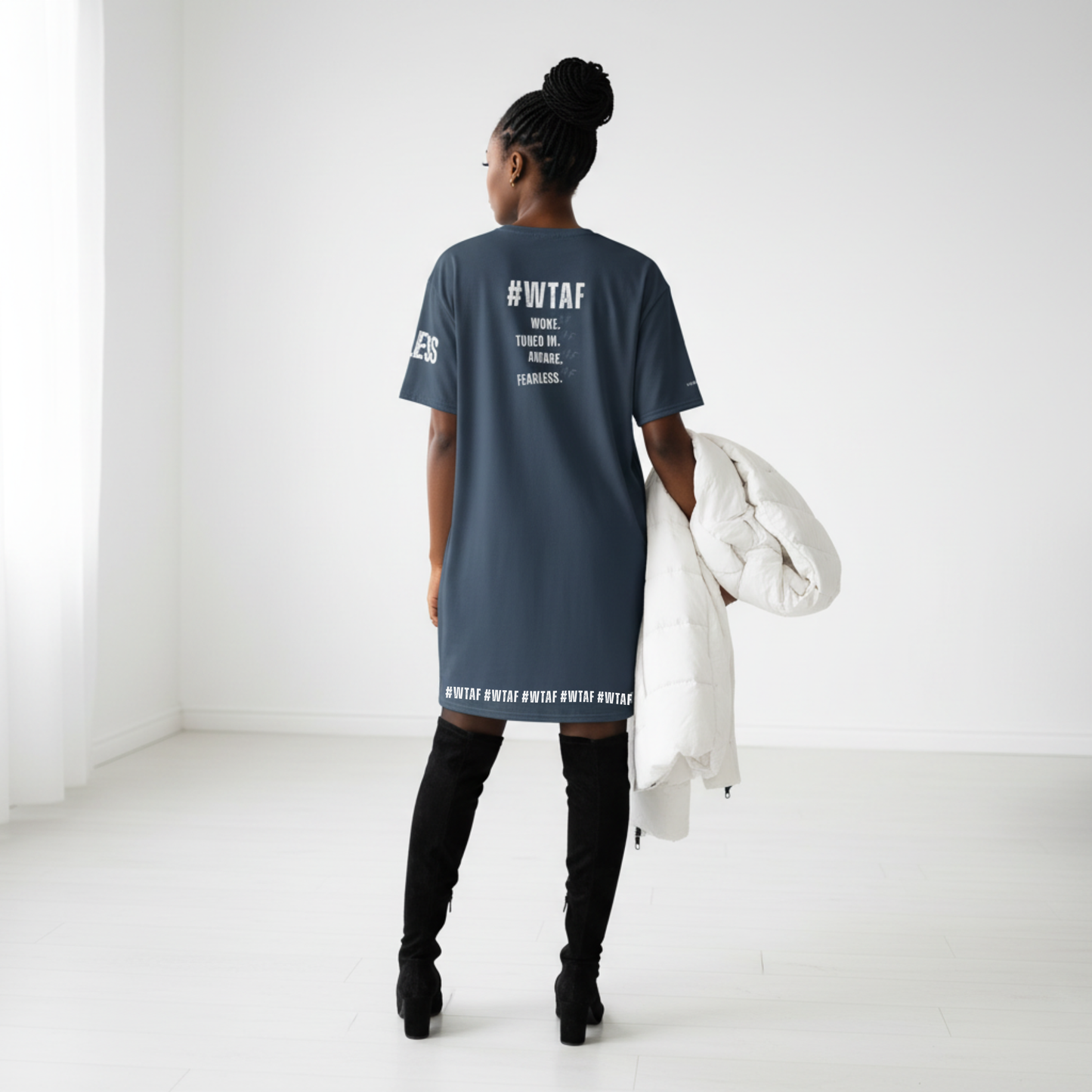 #WTAF Oversized T-Shirt Dress – Woke Tuned In Aware Fearless Streetwear
