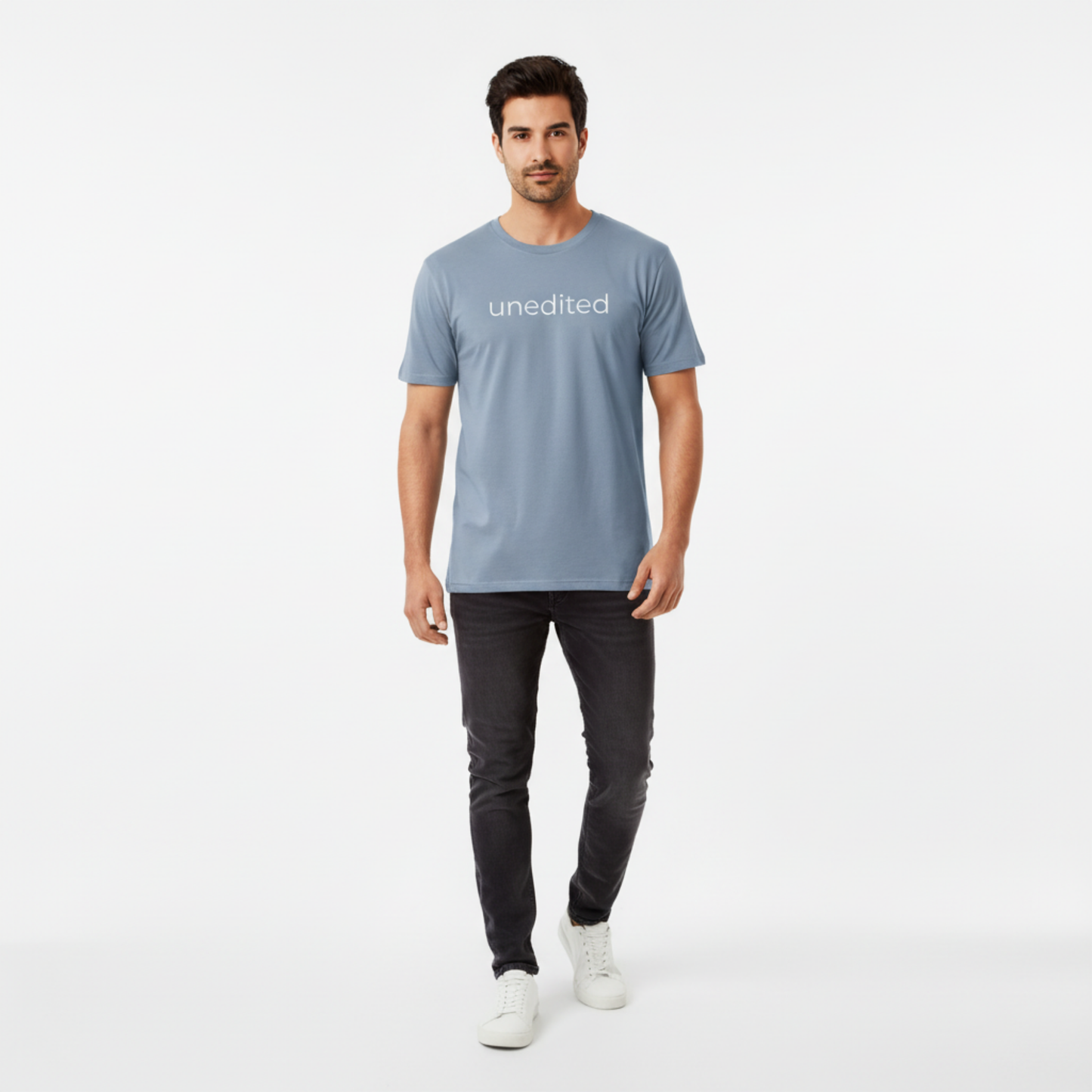 Unedited Cotton Tee – Empowering Minimalist Graphic T-Shirt | Soft Midweight Everyday Top cotton crew neck t-shirt