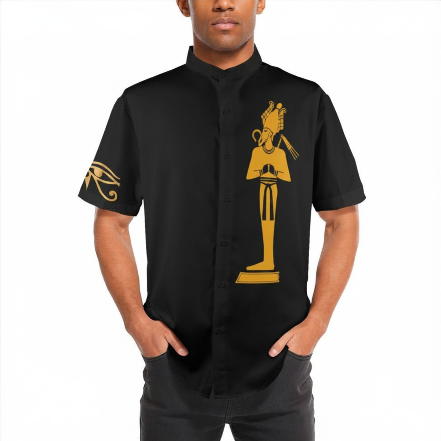 Osiris Shirt | Men's Egyptian God High Collar Shirt | Kemet Collection | Kinky Nomad