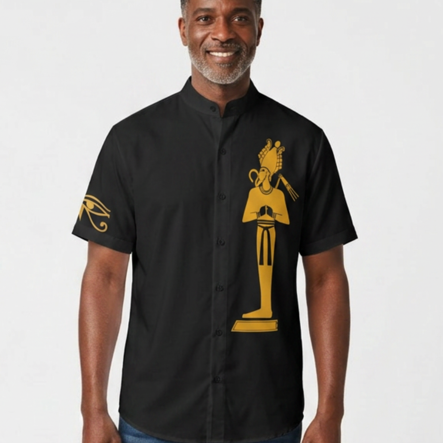 Osiris Shirt | Men's Egyptian God High Collar Shirt | Kemet Collection | Kinky Nomad