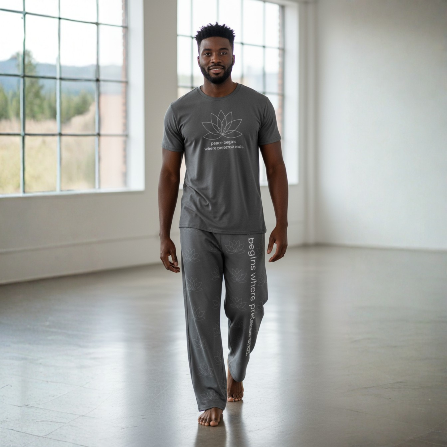 Peace Begins Where Pretense Ends SoftStyles Set | Unisex T-Shirt & Wide-Leg Pant Set
