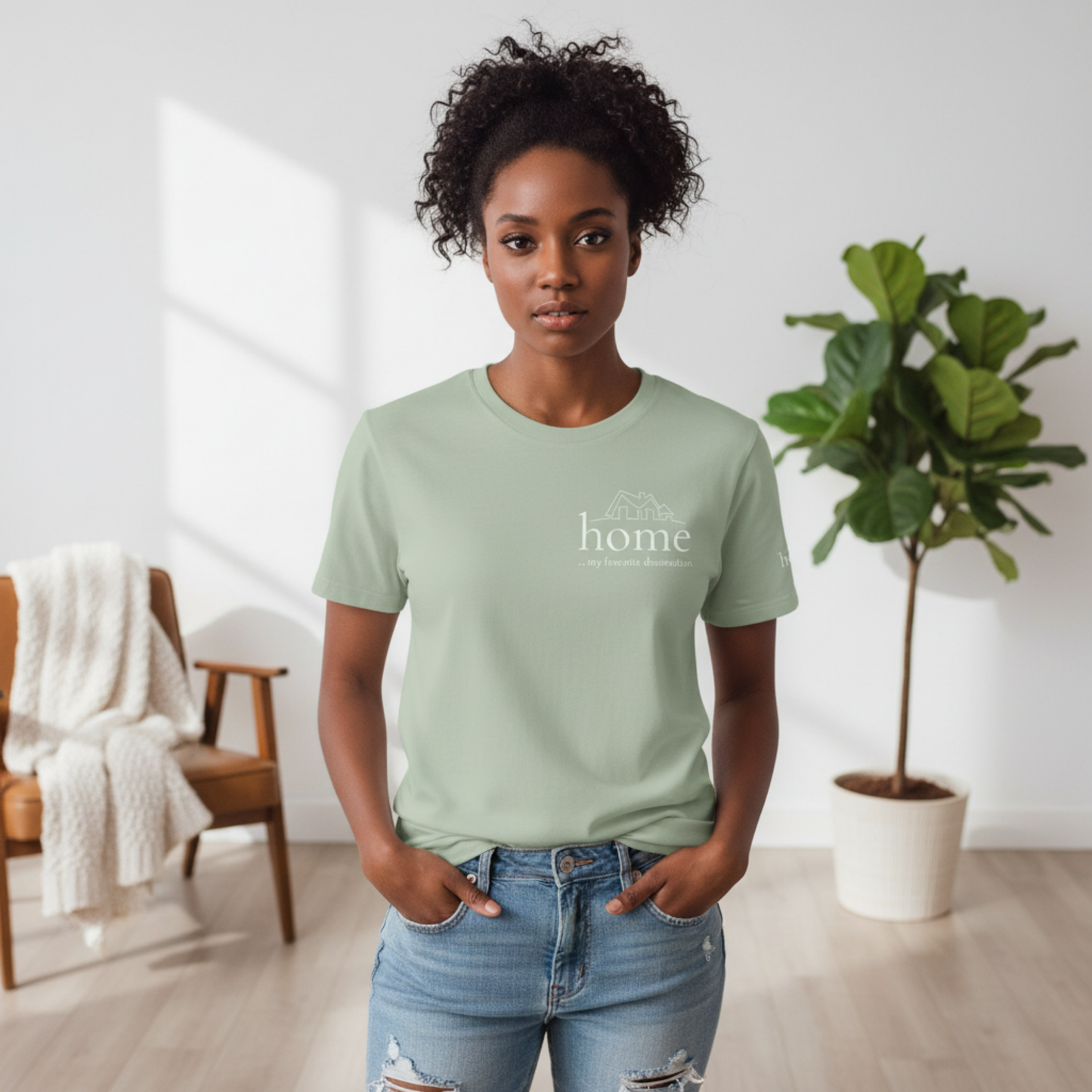 Home Is My Favorite Destination Cotton T-Shirt | Minimalist Unisex Tee