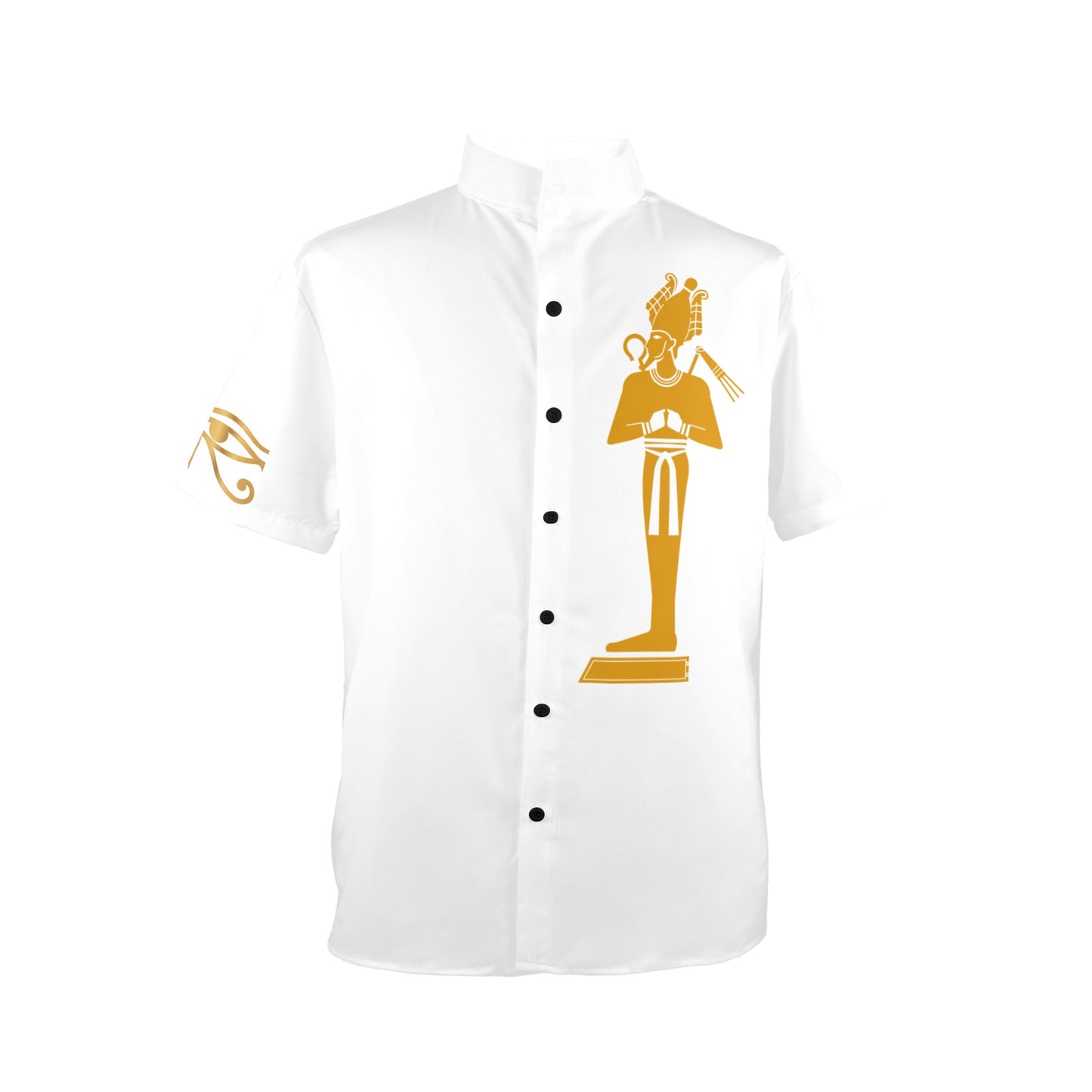 Stand Up Collar Shirt | Osiris Gold Print | Kemet Series | Kinky Nomad