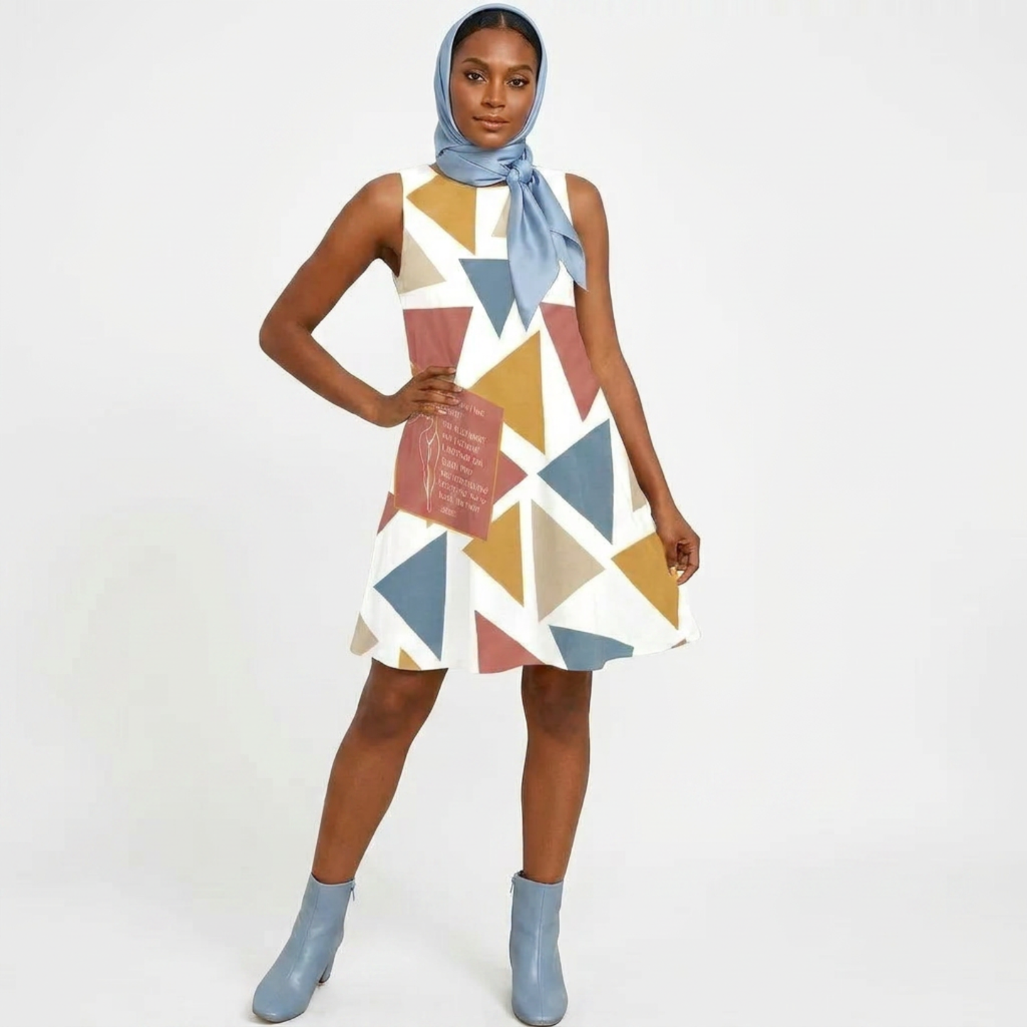 Born Herself A-Line Dress – Inspirational Atticus Quote Sleeveless Geometric Dress