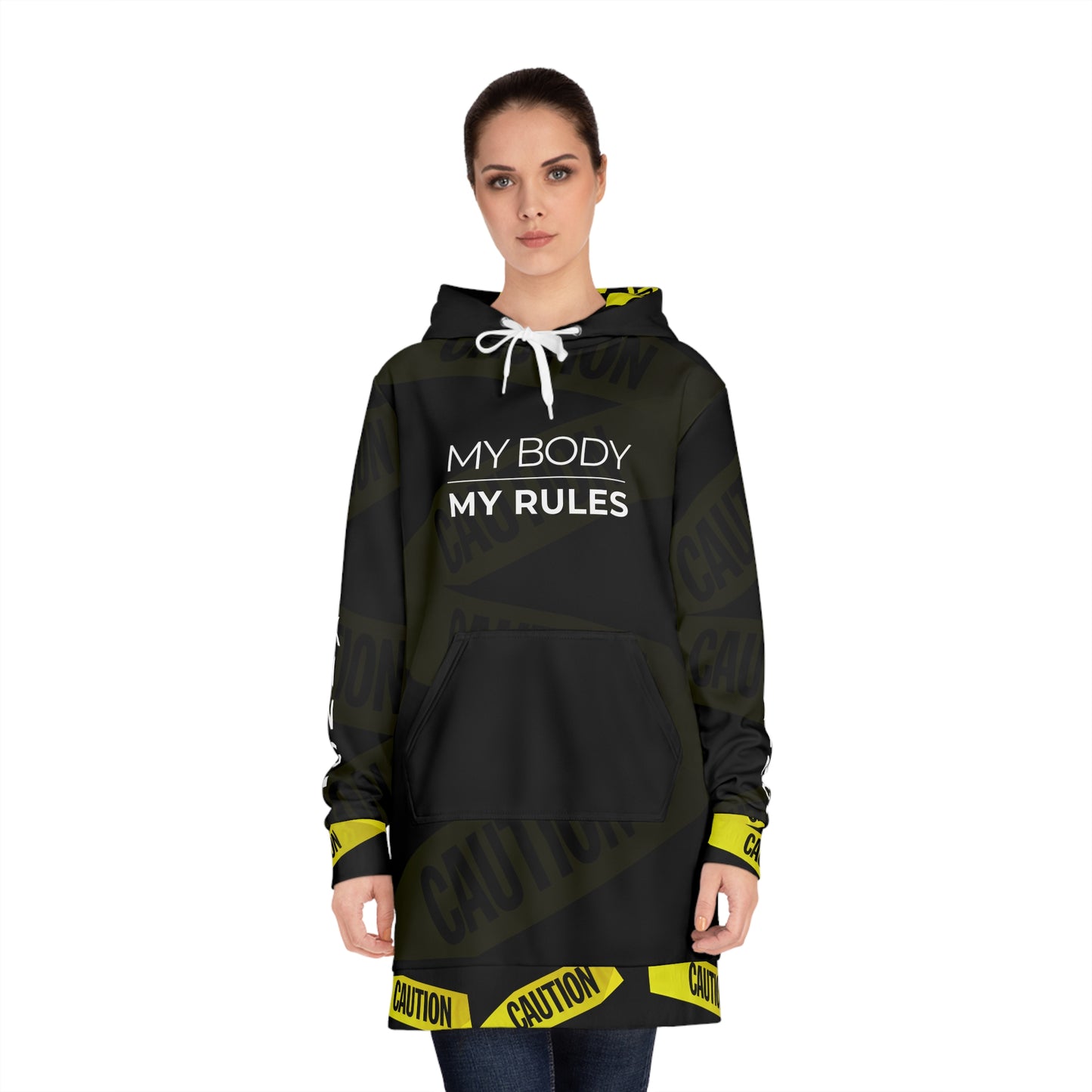 My Body My Rules Hoodie Dress – Feminist Empowerment Statement Streetwear