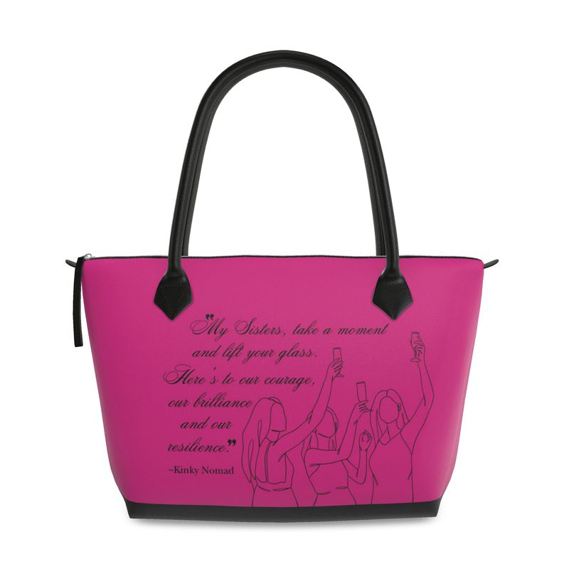 She Celebrates Leather Bowler Tote