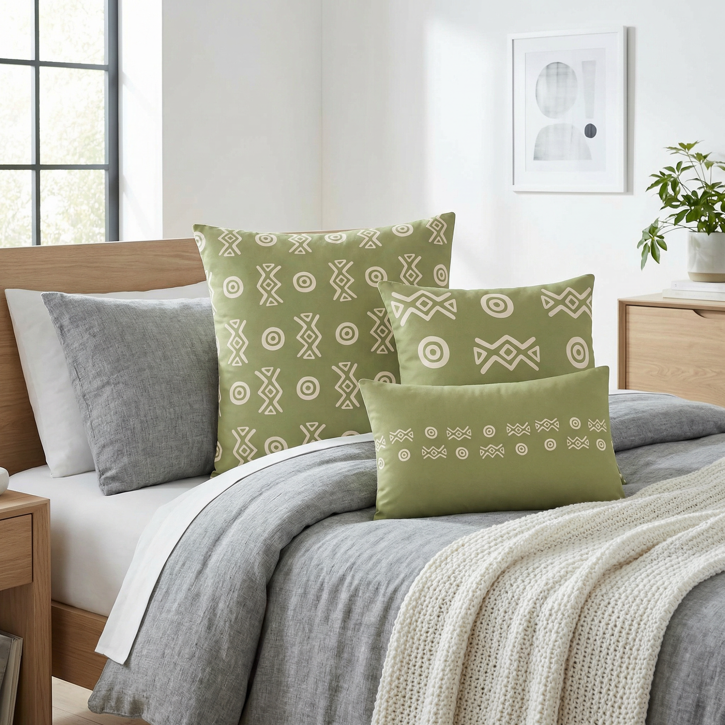 Savannah Moss Throw Pillow | African-Inspired Modern Home Decor | Kinky Nomad