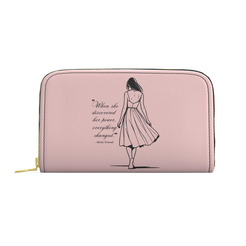 Her Power Designer Leather Zip Purse