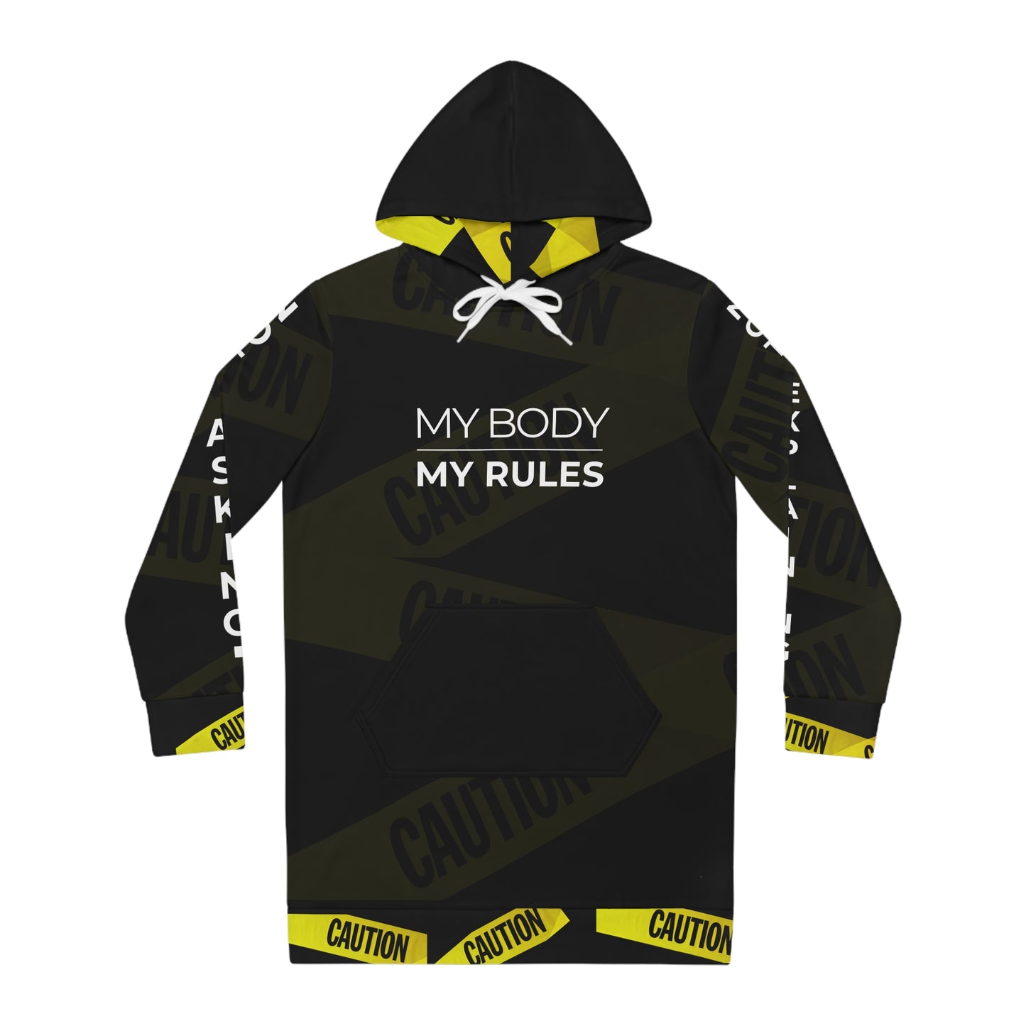 My Body My Rules Hoodie Dress – Feminist Empowerment Statement Streetwear