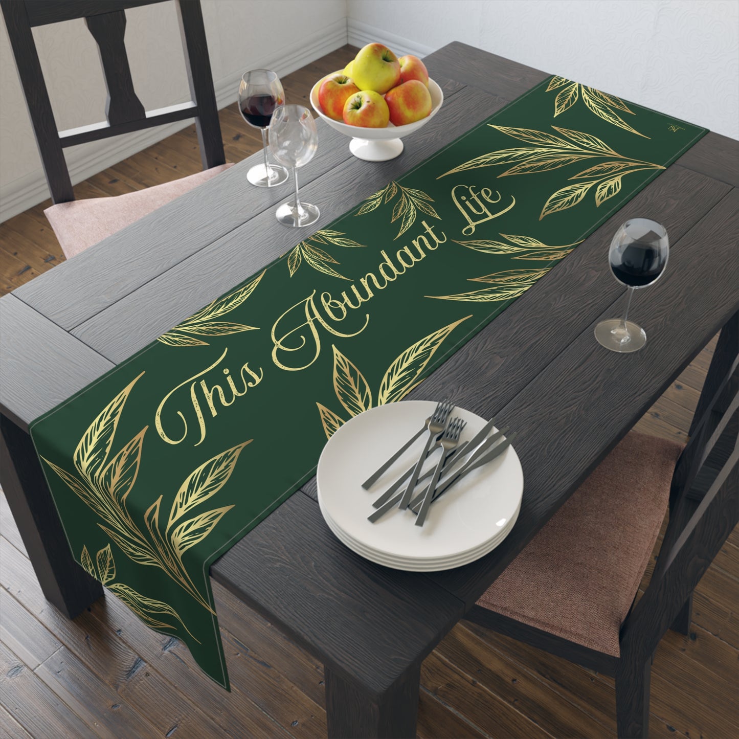 Table Runner – Abundance, Connection, Calm Home Wild Soul, Gratitude | Cotton Twill & Polyester | 2 Sizes