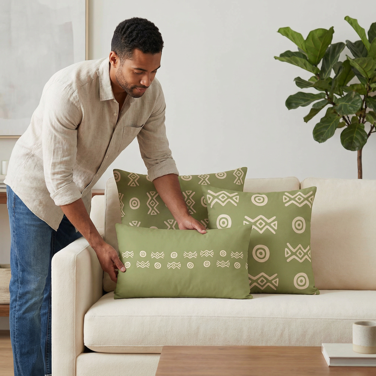 Savannah Moss Throw Pillow | African-Inspired Modern Home Decor | Kinky Nomad