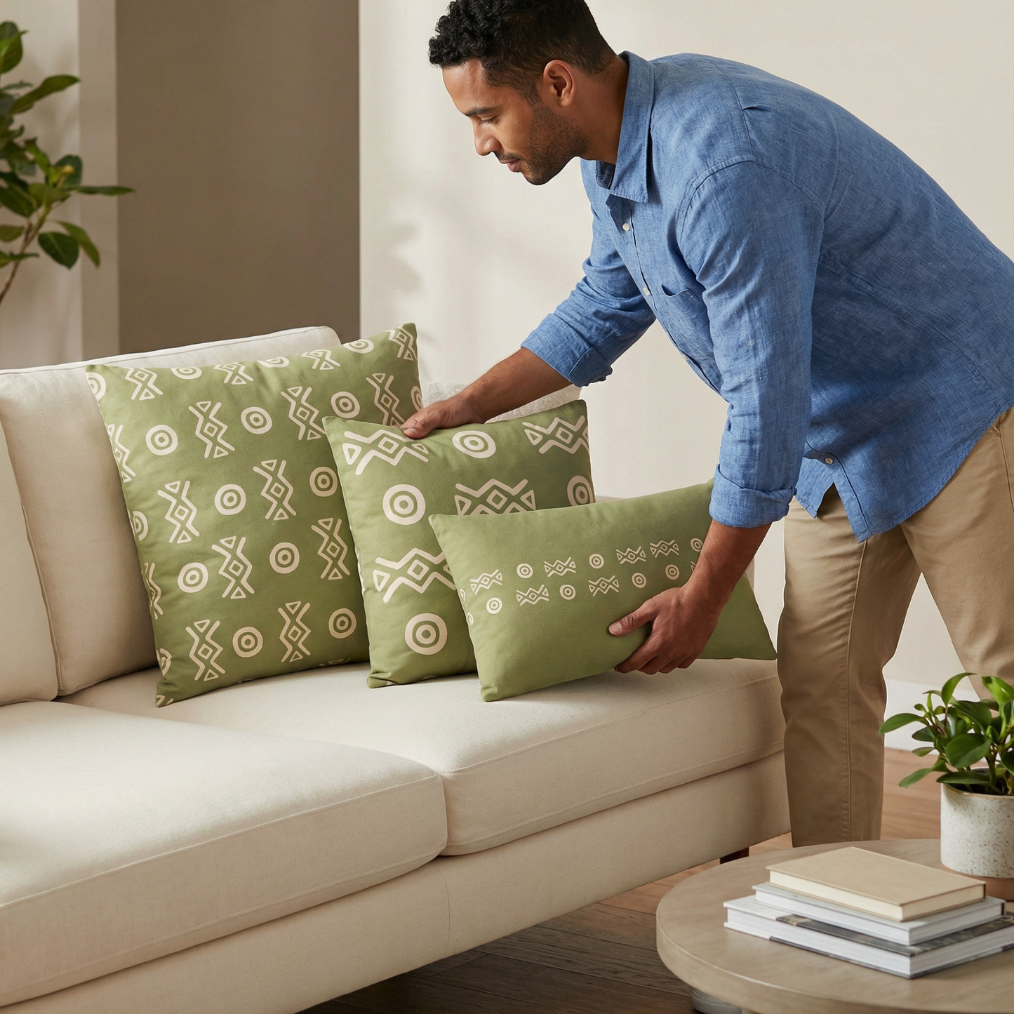 Savannah Moss Throw Pillow | African-Inspired Modern Home Decor | Kinky Nomad