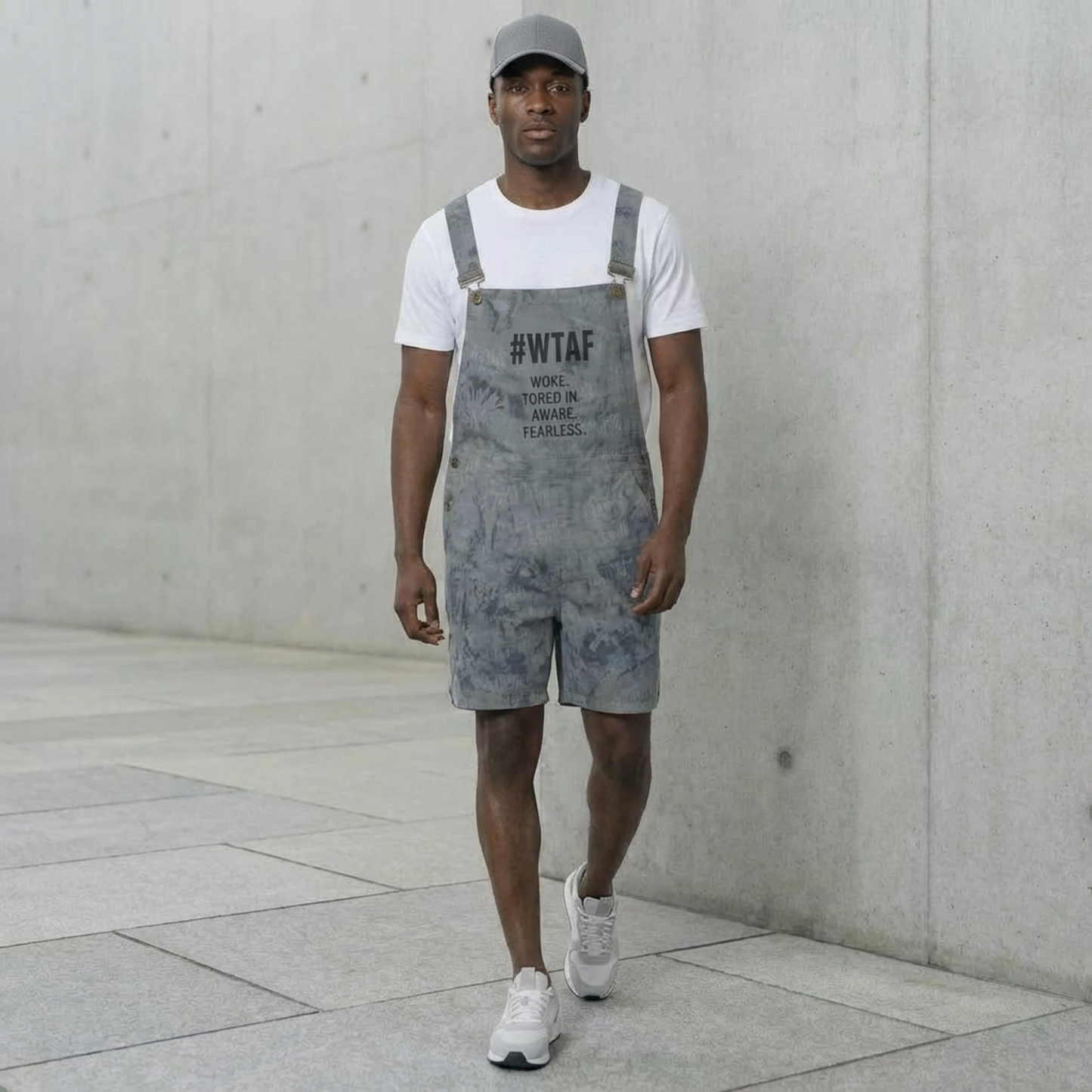 Unisex Graphic Streetwear Overalls | Short Overalls | Adjustable Strap Urban Outfit | WTAF
