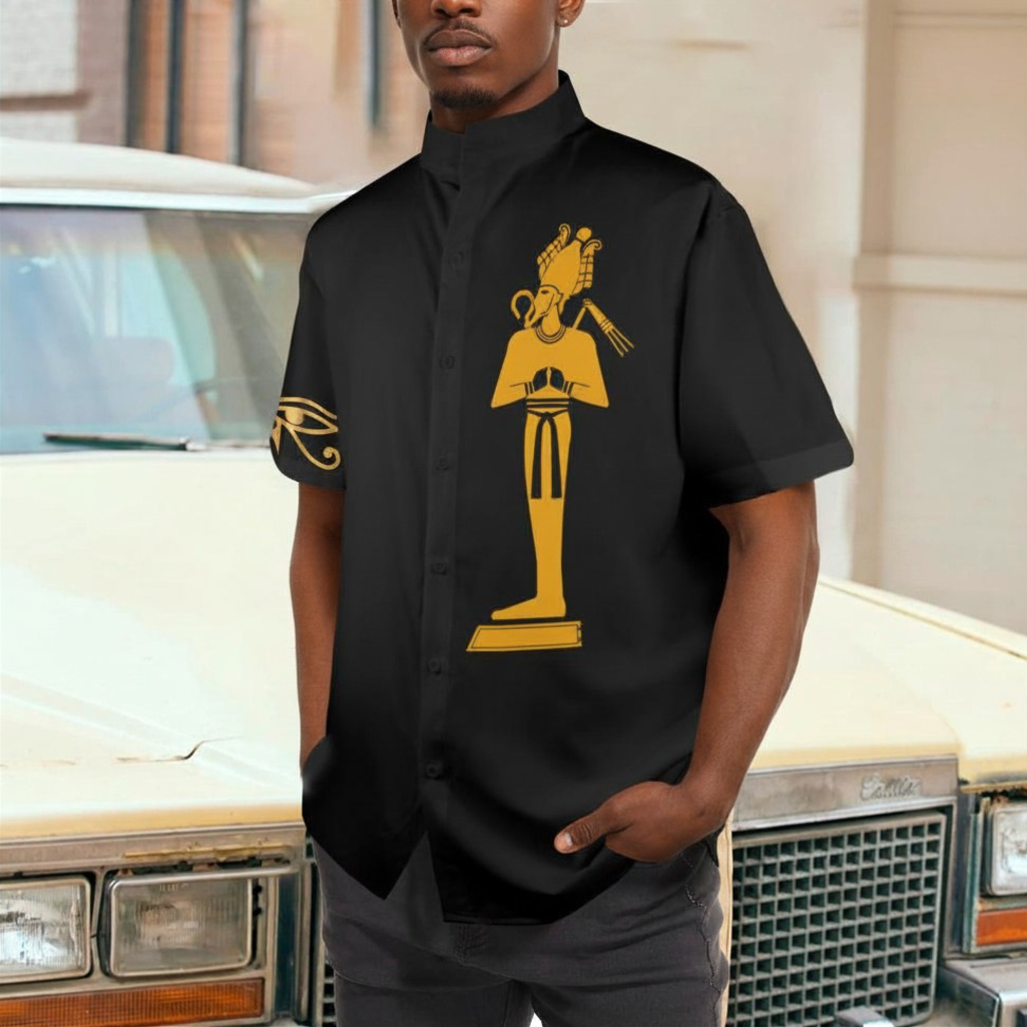 Osiris Shirt | Men's Egyptian God High Collar Shirt | Kemet Collection | Kinky Nomad