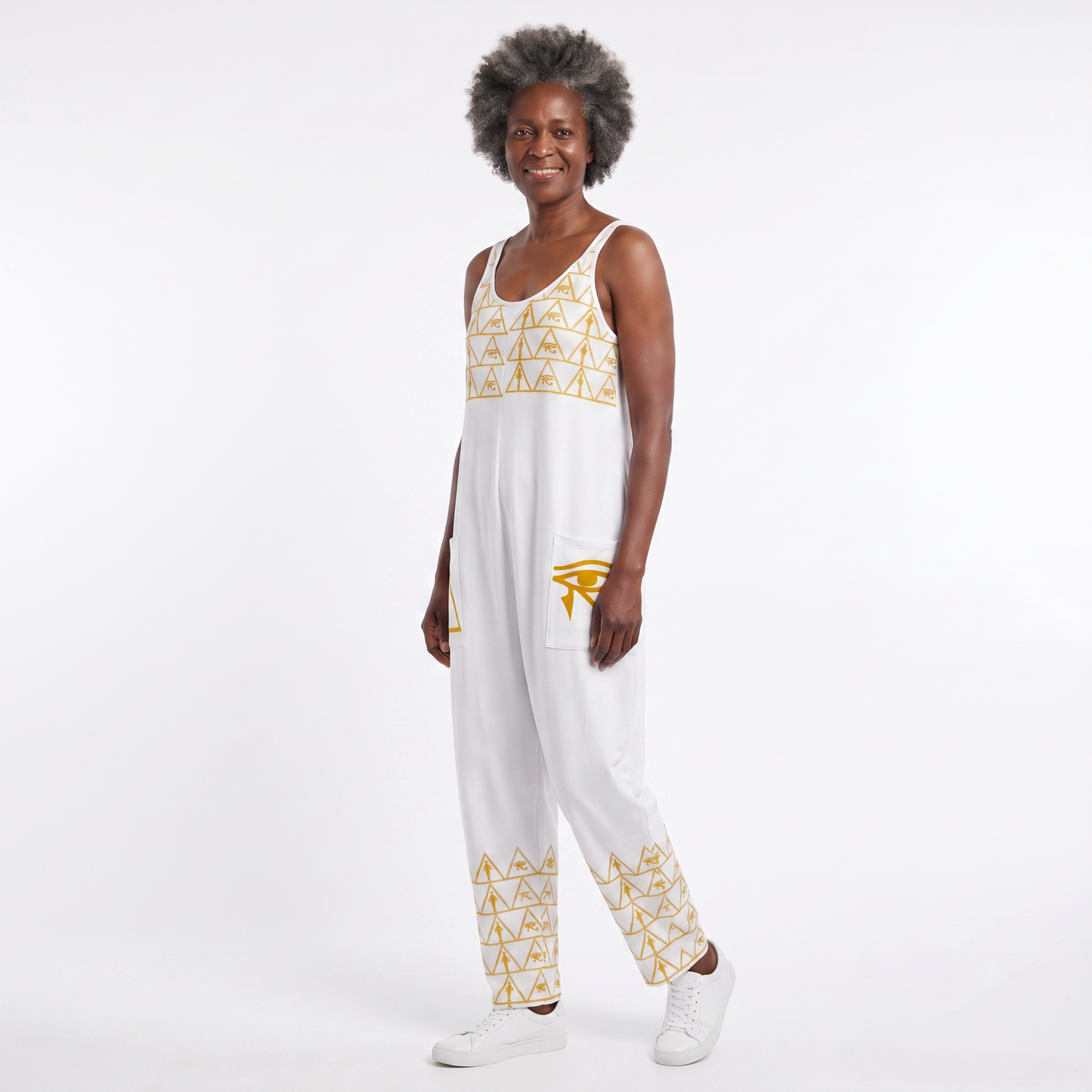Isis V-Neck Jumpsuit | Kemet Series | Black & White | Kinky Nomad