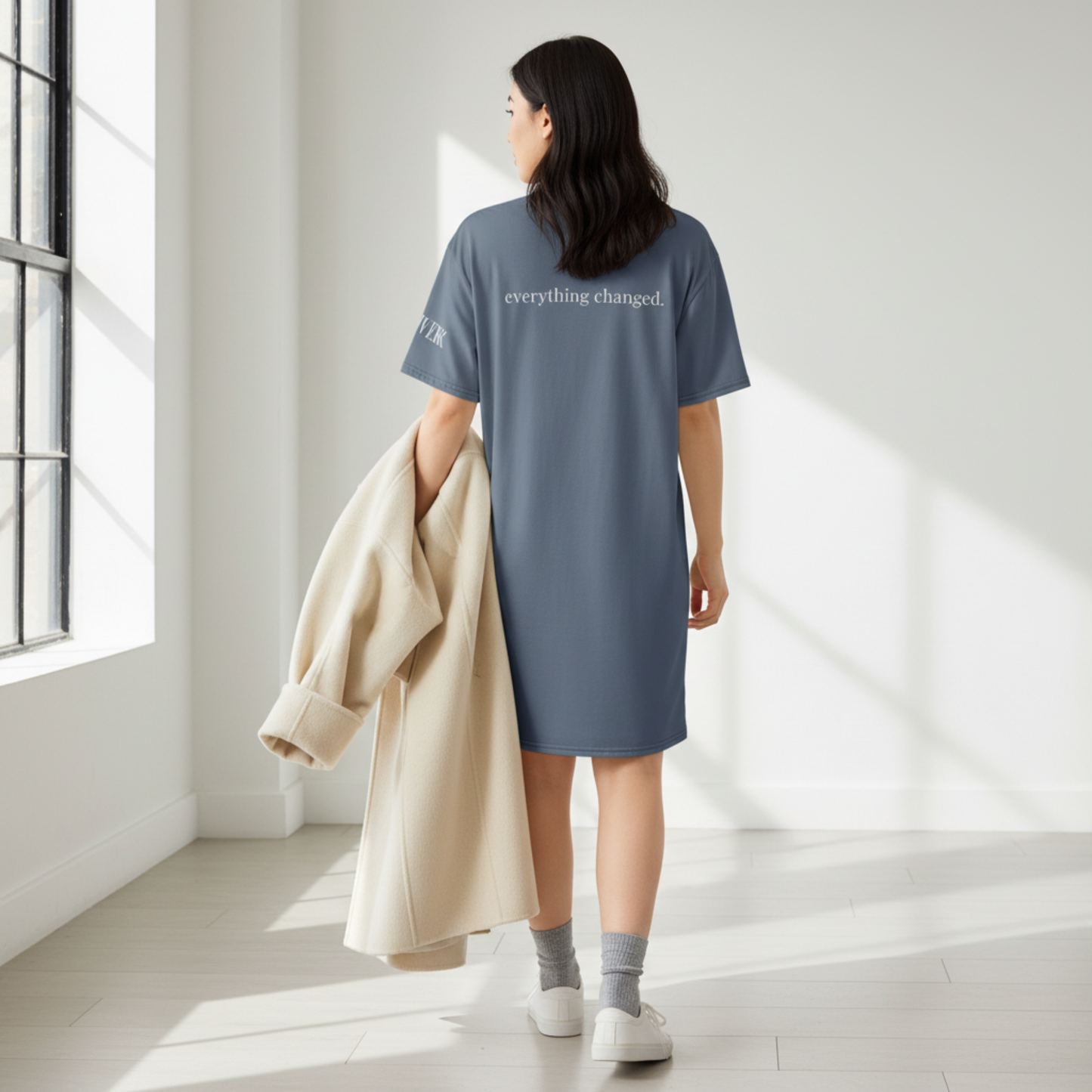 When She Recognized Her Power T-Shirt Dress – Oversized Empowerment Streetwear