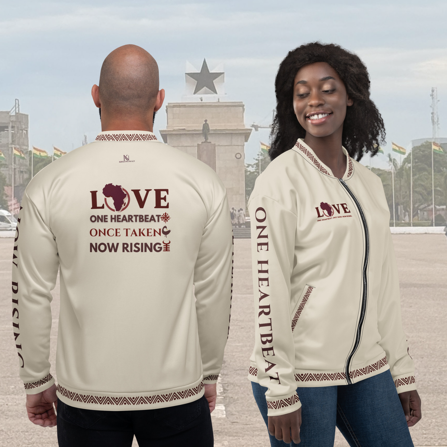 Love Africa Bomber Jacket – Empowerment Streetwear | Unisex All-Over Print Jacket