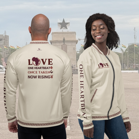 Love Africa Bomber Jacket – Empowerment Streetwear | Unisex All-Over Print Jacket