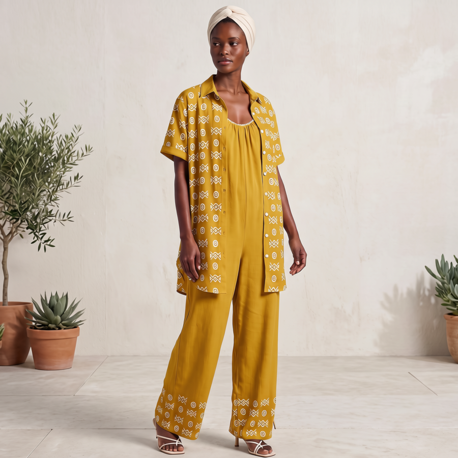 Savanna Gold Bundle | Shirt Dress + Jumpsuit | Kinky Nomad