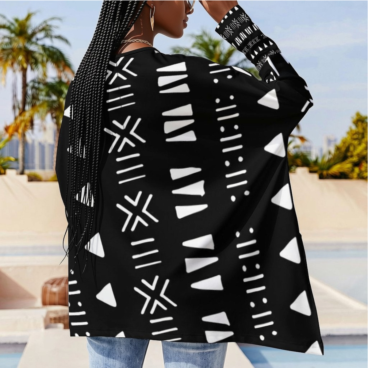 Mud Cloth PRINT Asymmetric Top | Savanna Series | Women's | Kinky Nomad