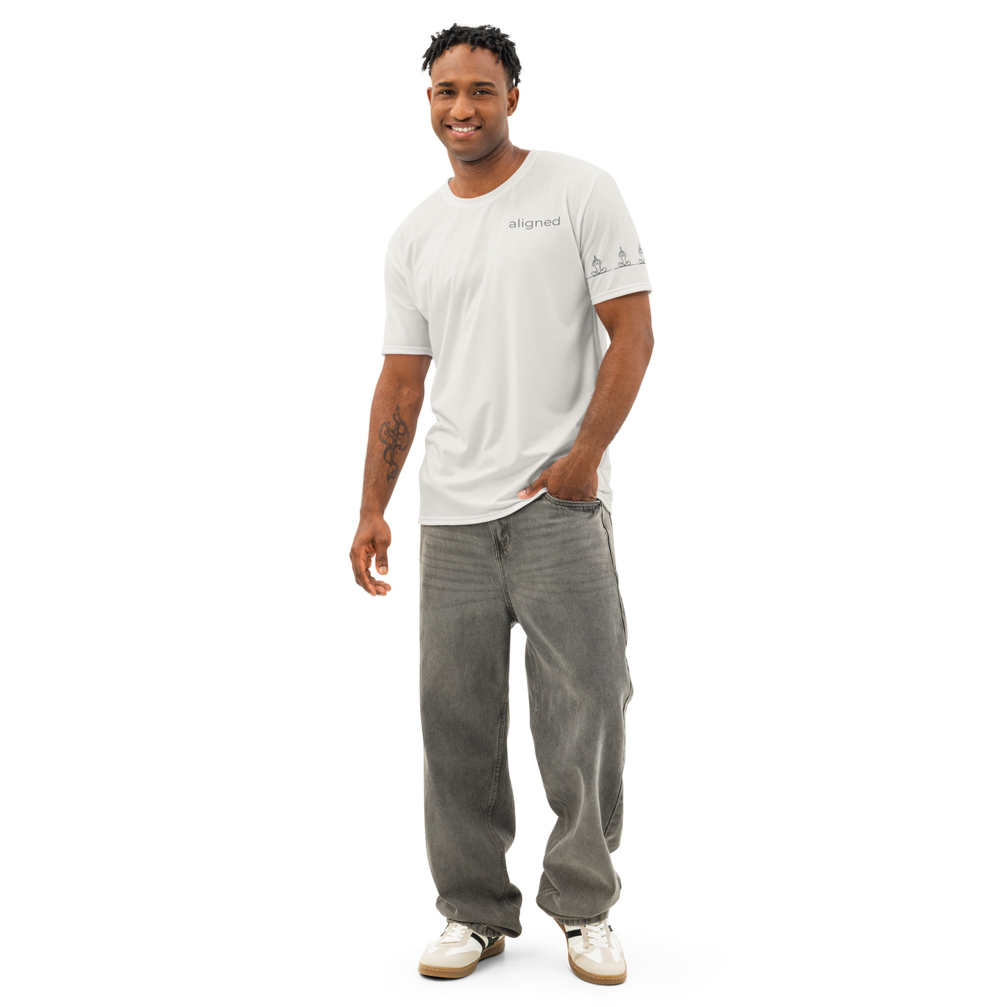Aligned Cotton Tee – Mindful Minimalist Yoga Shirt | Centered. Aligned. Present.