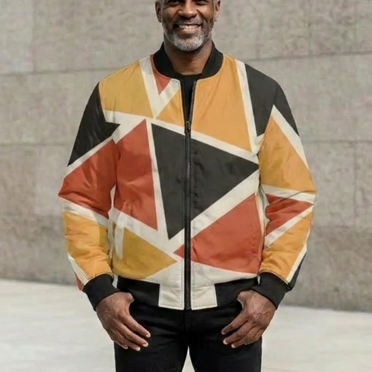 Men's Bomber Jacket | Angles Bogolan Ghana Kemet | Kinky Nomad