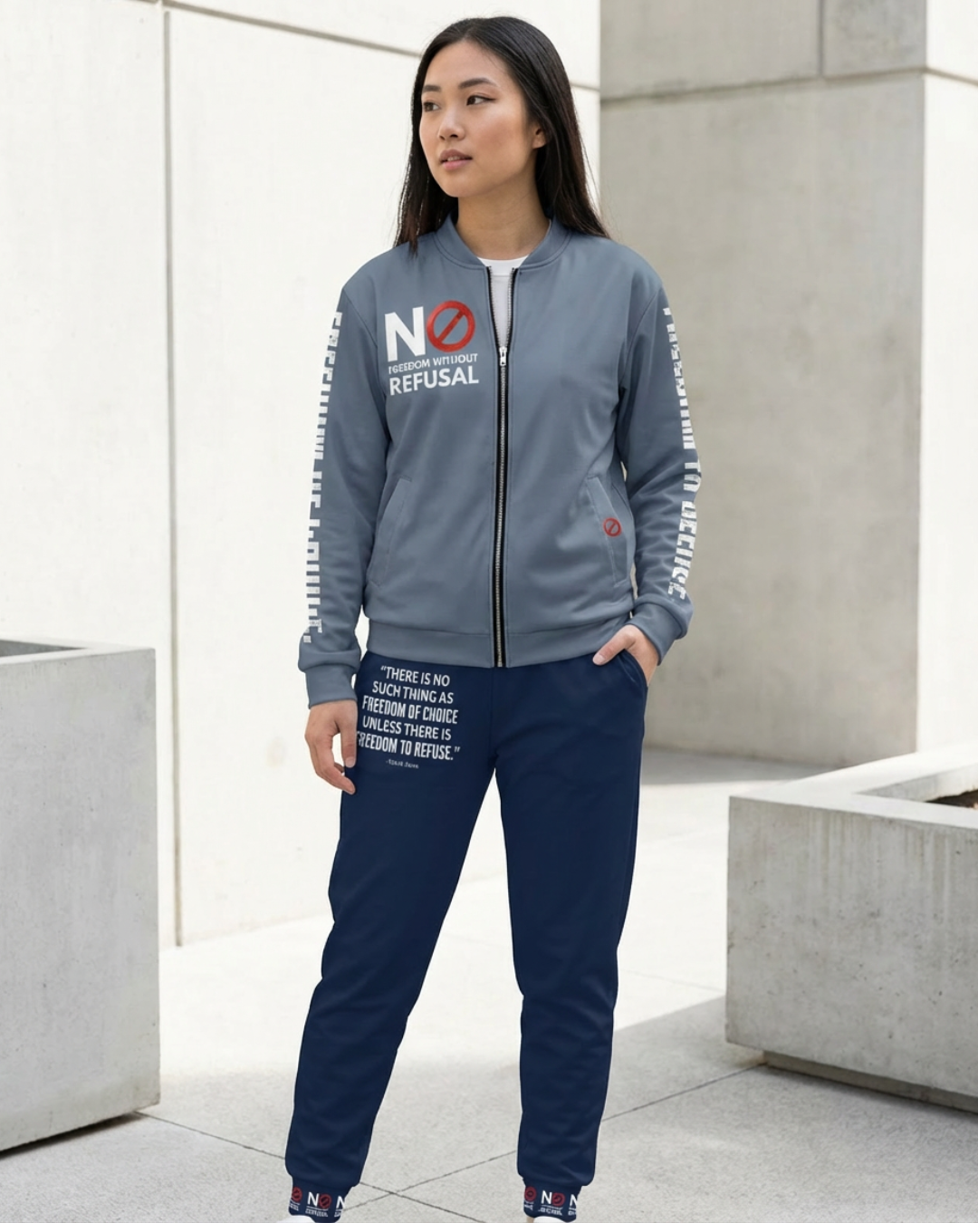 Freedom to Refuse Bomber Jacket – Unisex Empowerment Streetwear