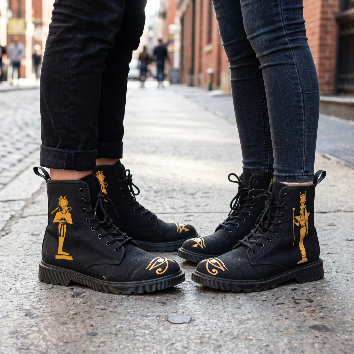 Isis & Osiris Martin Boots | Kemet Series | Black & Gold | Kinky Nomad