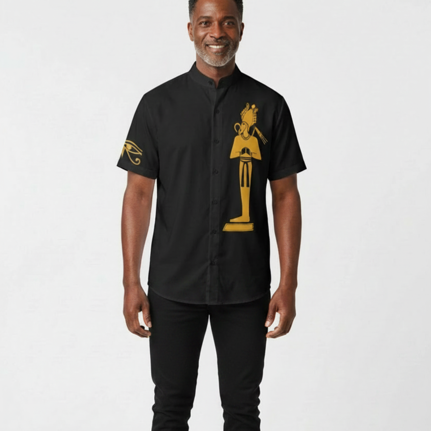 Osiris Shirt | Men's Egyptian God High Collar Shirt | Kemet Collection | Kinky Nomad