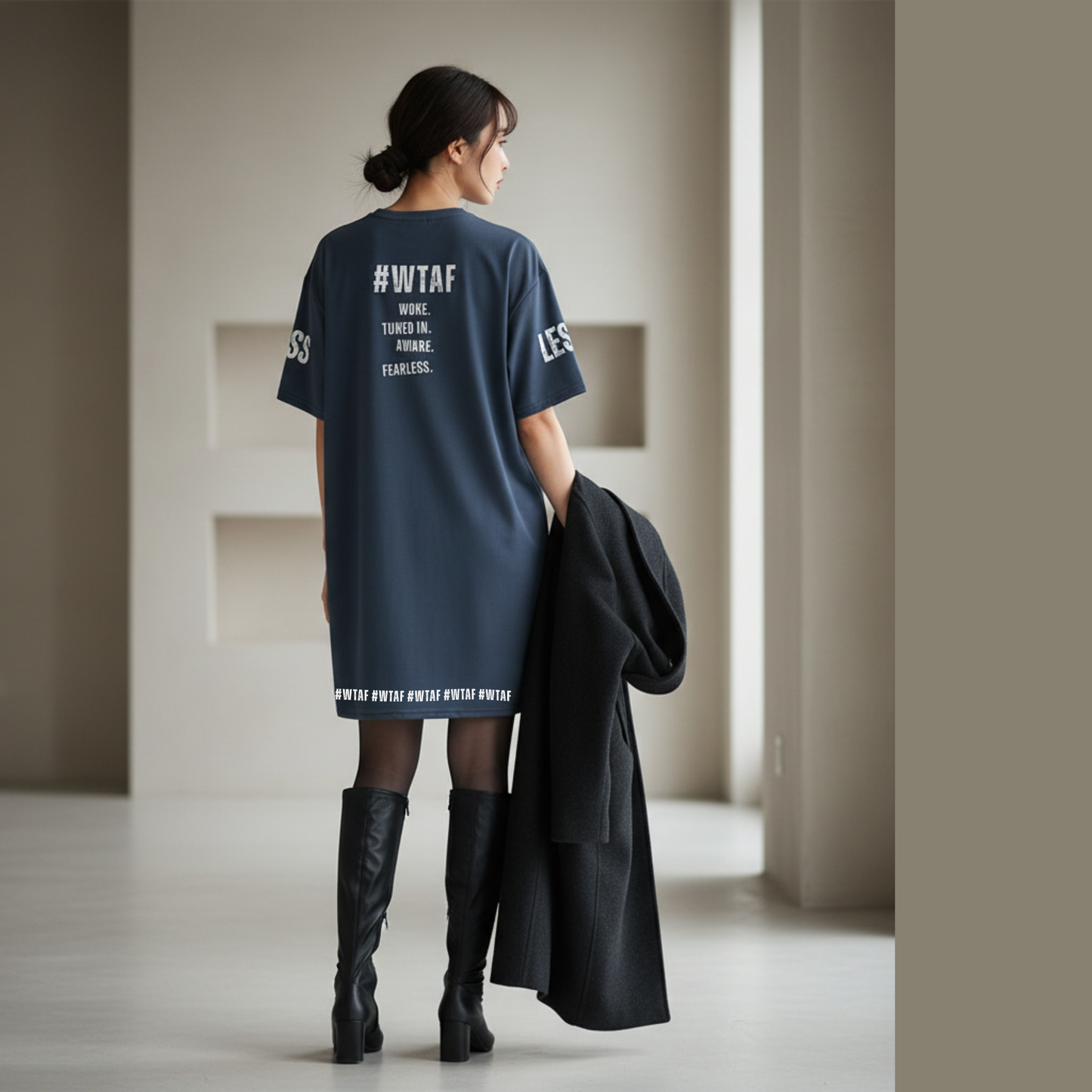 #WTAF Oversized T-Shirt Dress – Woke Tuned In Aware Fearless Streetwear