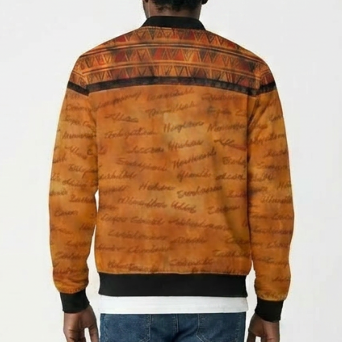 Men's Bomber Jacket | Angles Bogolan Ghana Kemet | Kinky Nomad