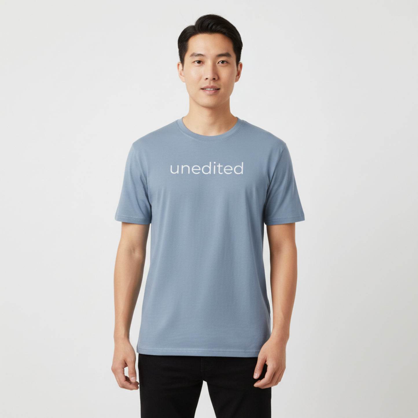 Unedited Cotton Tee – Empowering Minimalist Graphic T-Shirt | Soft Midweight Everyday Top cotton crew neck t-shirt