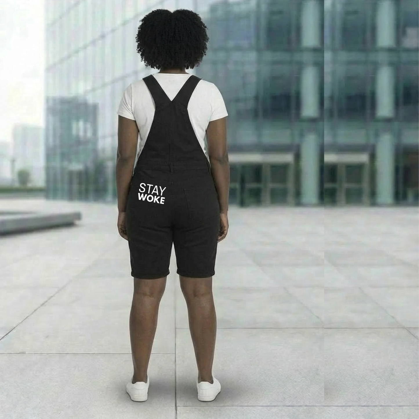 Unisex Streetwear Short Overalls | Graphic Casual Dungarees Shorts | Adjustable Strap Urban Jumpsuit