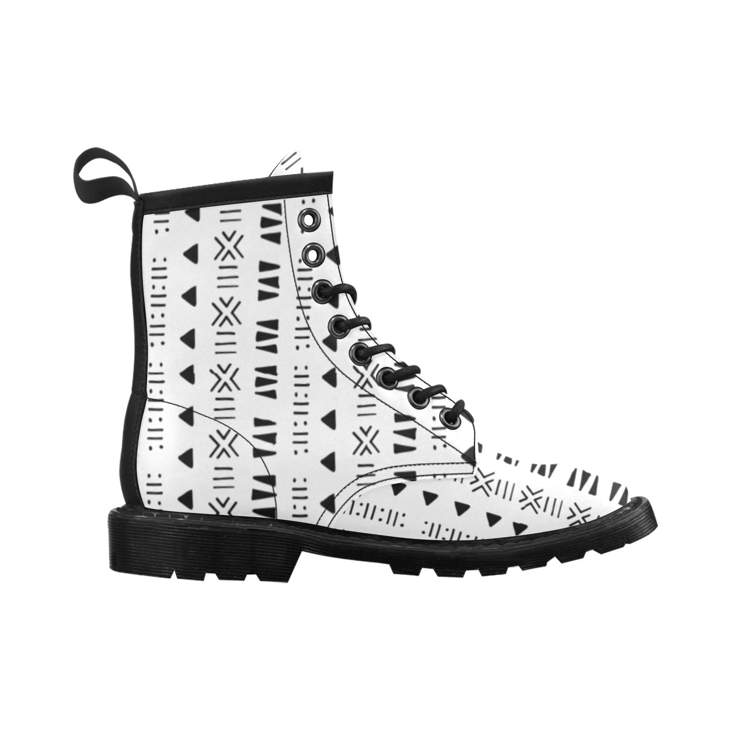 Bogolan Print Combat Boots | Mud Cloth | Afro Boho Sole | Kinky Nomad
