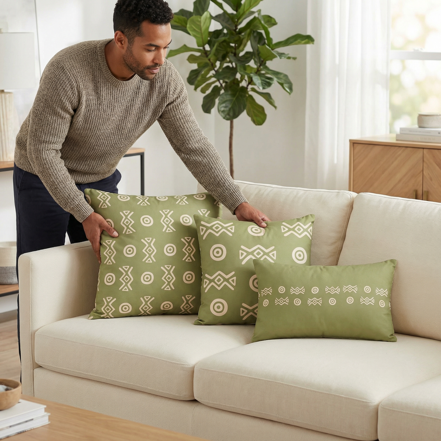 Savannah Moss Throw Pillow | African-Inspired Modern Home Decor | Kinky Nomad