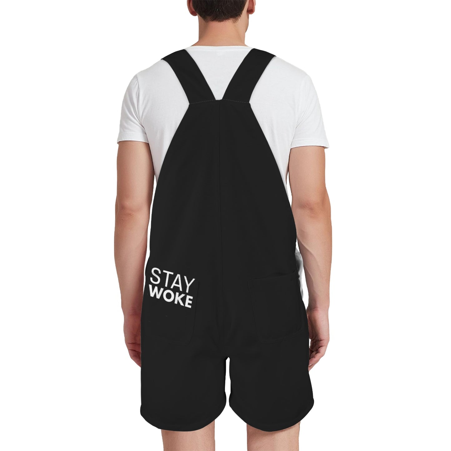 Unisex Streetwear Short Overalls | Graphic Casual Dungarees Shorts | Adjustable Strap Urban Jumpsuit