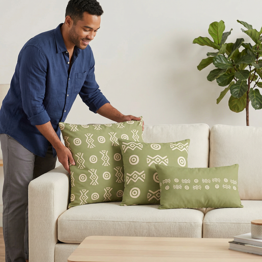 Savannah Moss Throw Pillow | African-Inspired Modern Home Decor | Kinky Nomad