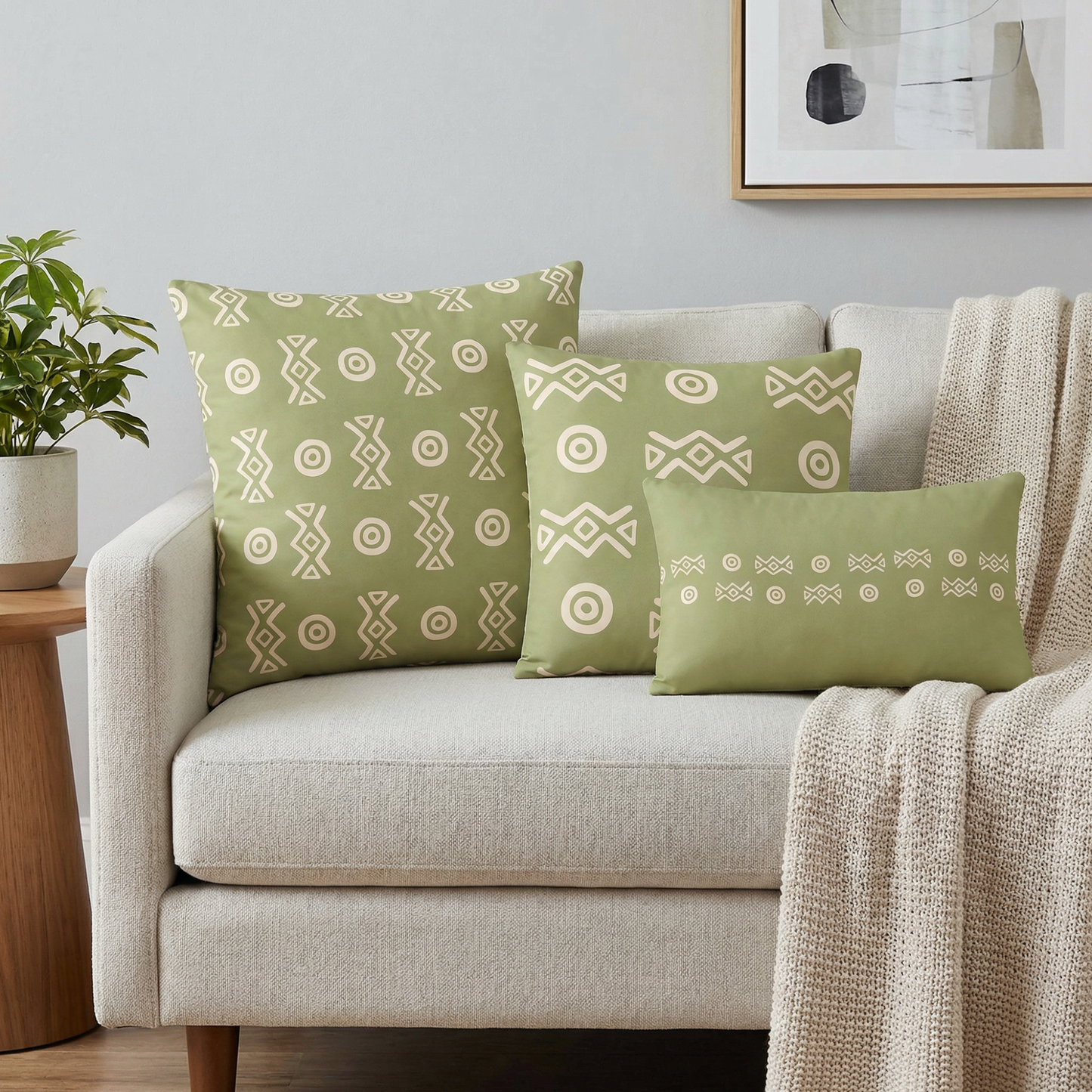 Savannah Moss Throw Pillow | African-Inspired Modern Home Decor | Kinky Nomad