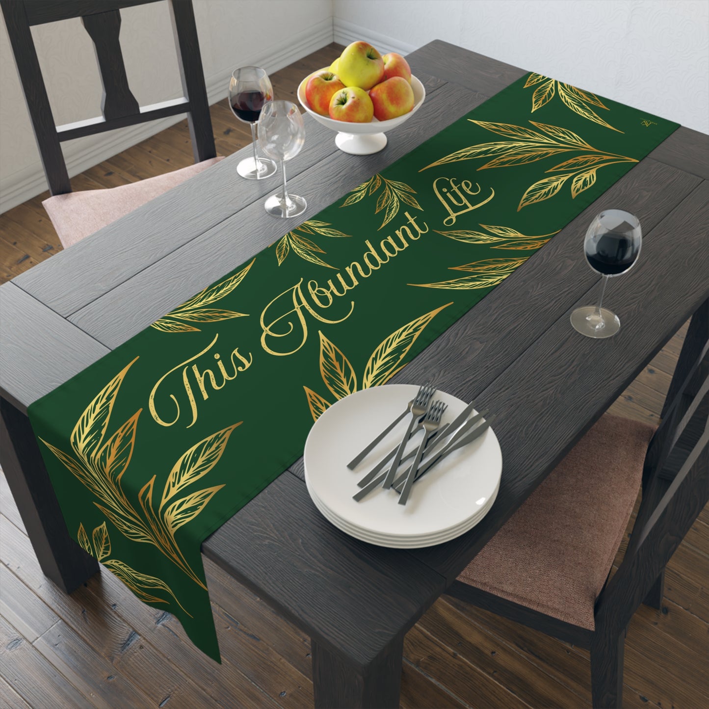 Table Runner – Abundance, Connection, Calm Home Wild Soul, Gratitude | Cotton Twill & Polyester | 2 Sizes