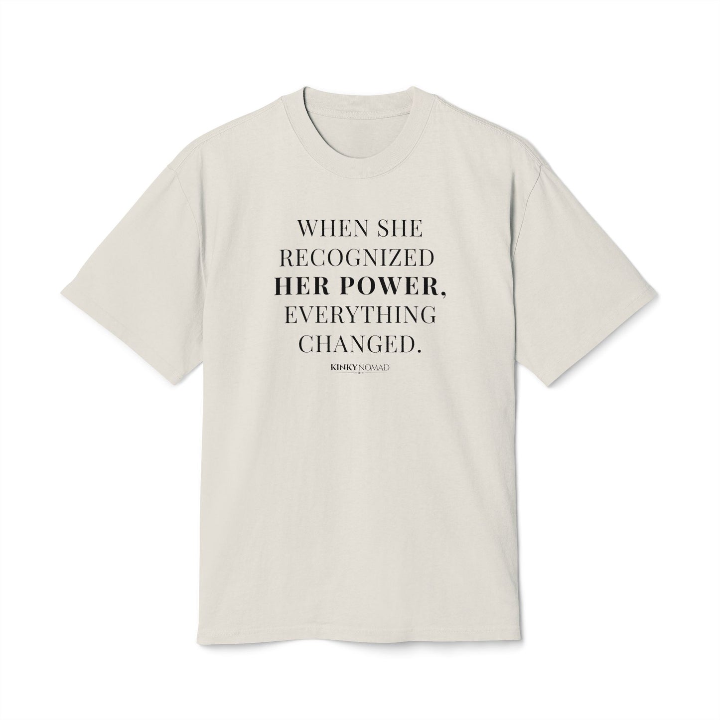 HER POWER — Unisex Heavy Faded Tee (Faded Black/Eucalyptus/Bone/Khaki)