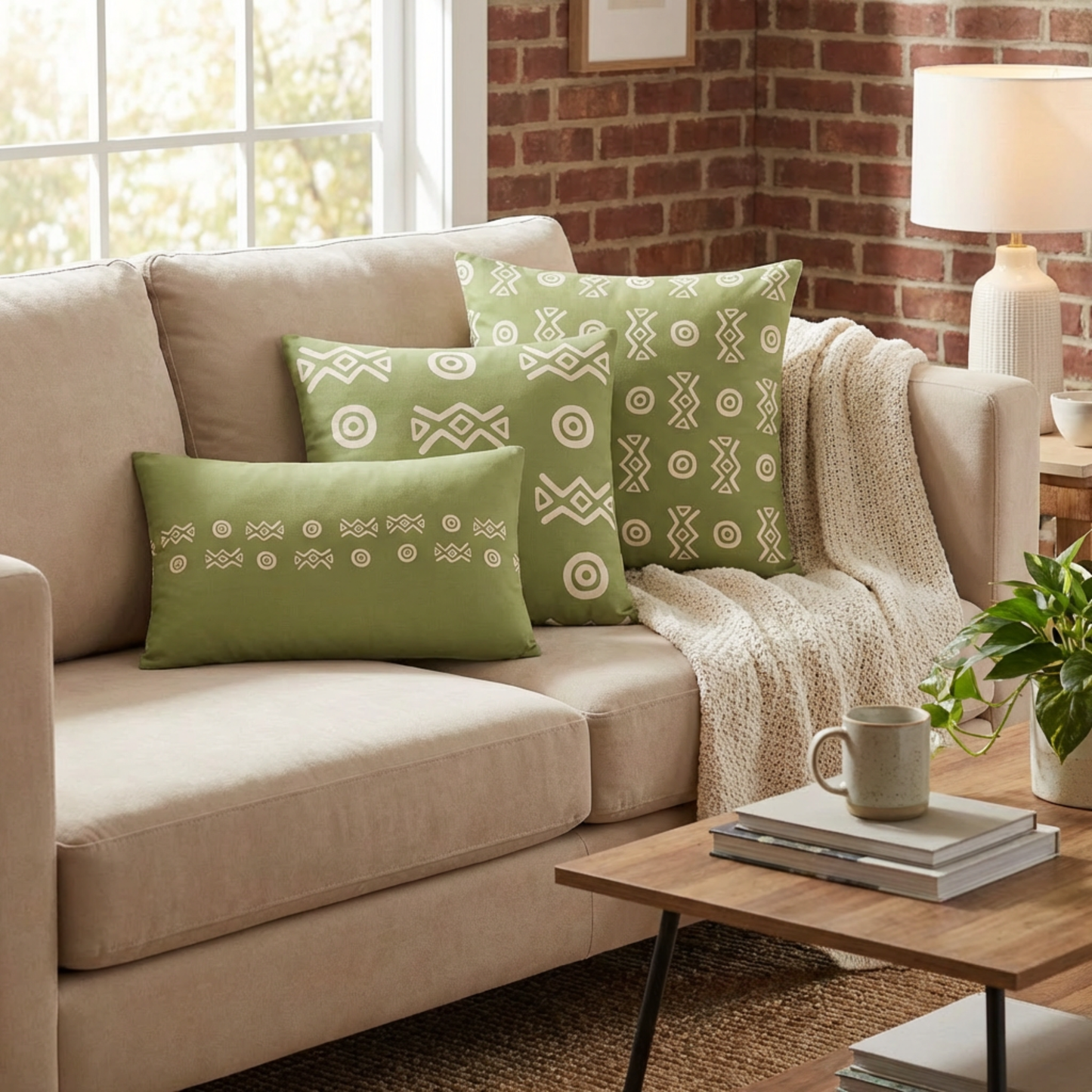 Savannah Moss Throw Pillow | African-Inspired Modern Home Decor | Kinky Nomad