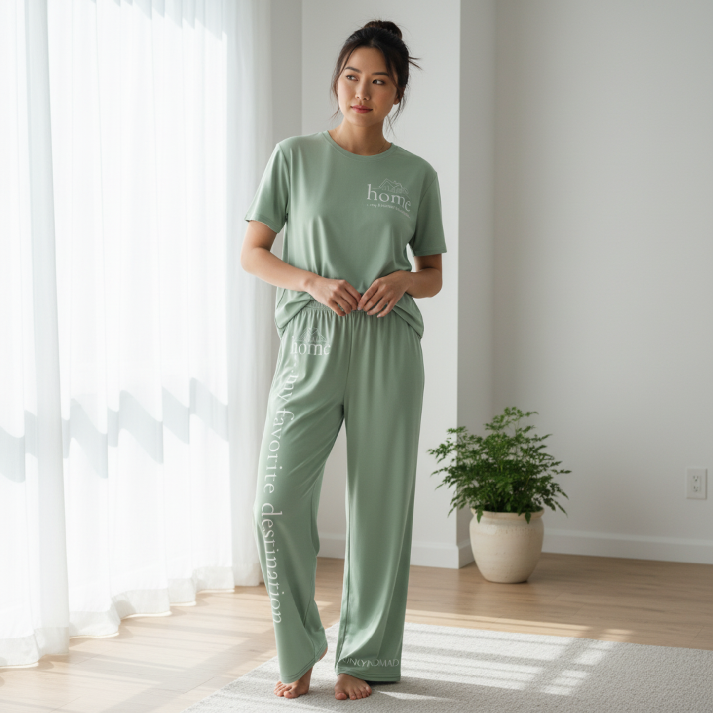 Wild Soul, Calm Home SoftStyles Set | Unisex T-Shirt & Wide-Leg Pant Matching Set