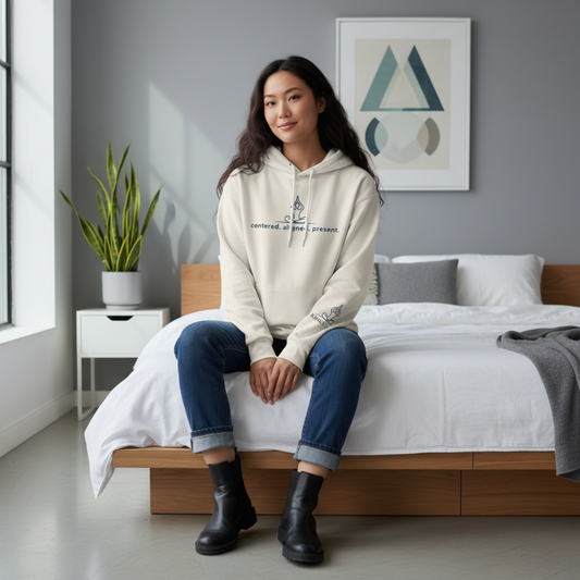 Aligned All-Over-Print Hoodie | Minimalist Unisex Hoodie for Everyday Balance