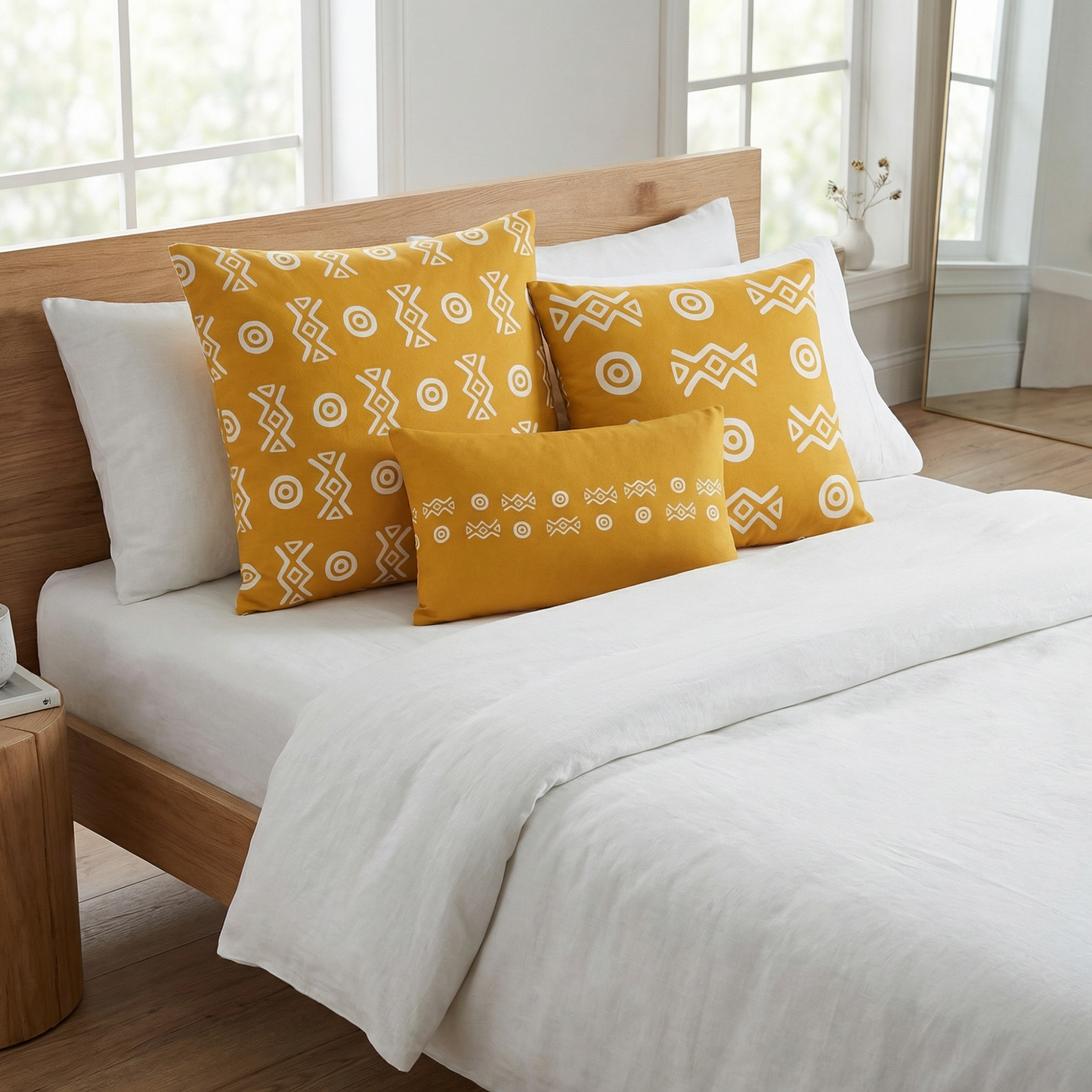 Savanna Gold African Pattern Throw Pillows | 22x22, 18x18 & Lumbar