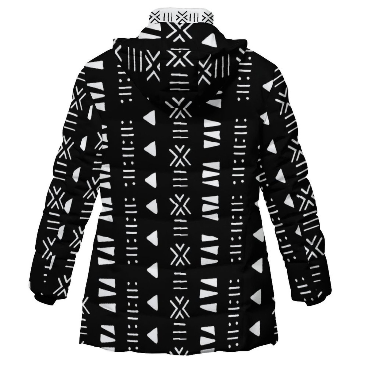 Bogolan Print Puffer Coat | Women's | Savanna Series | Kinky Nomad