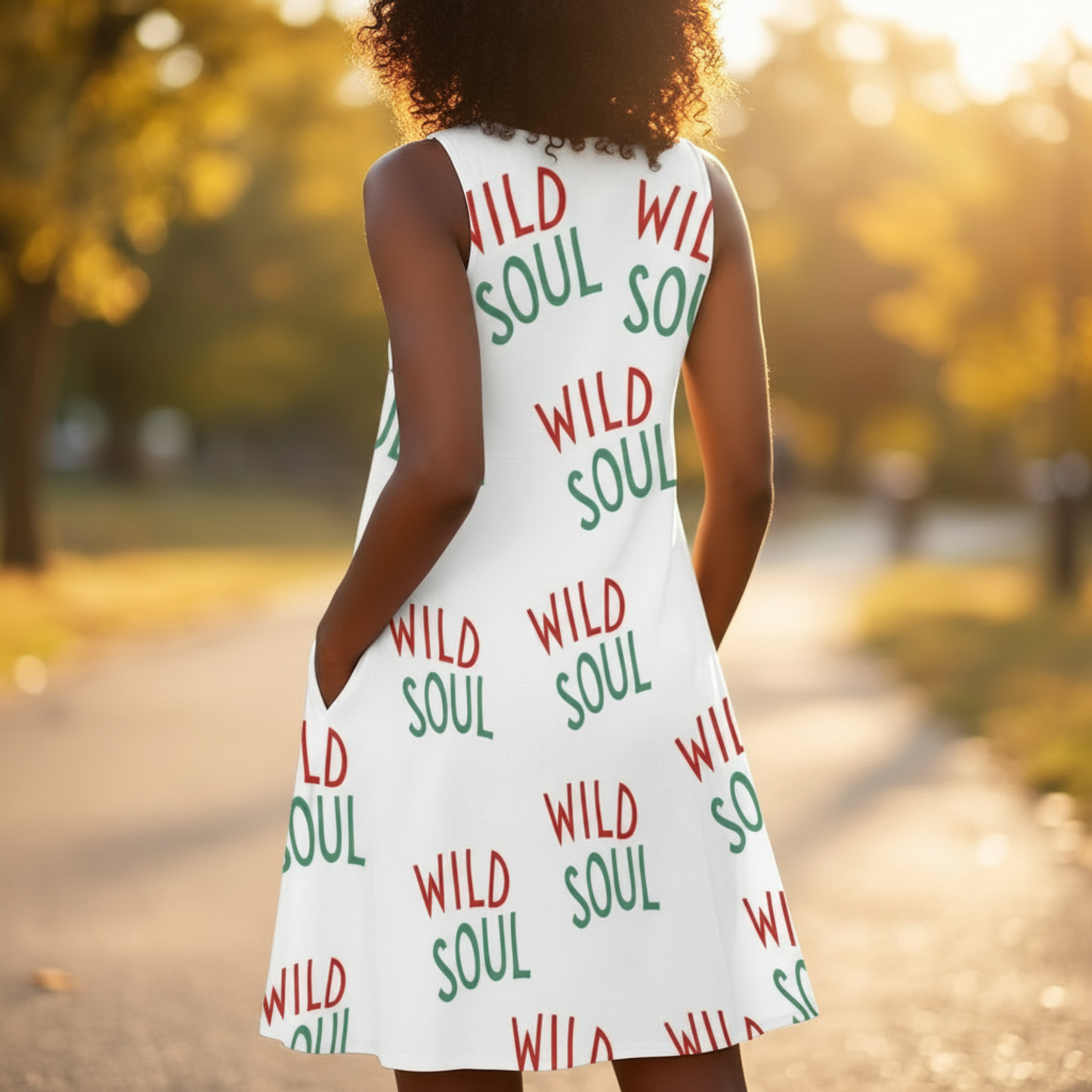 Wild Soul Sleeveless A-Line Pocket Dress