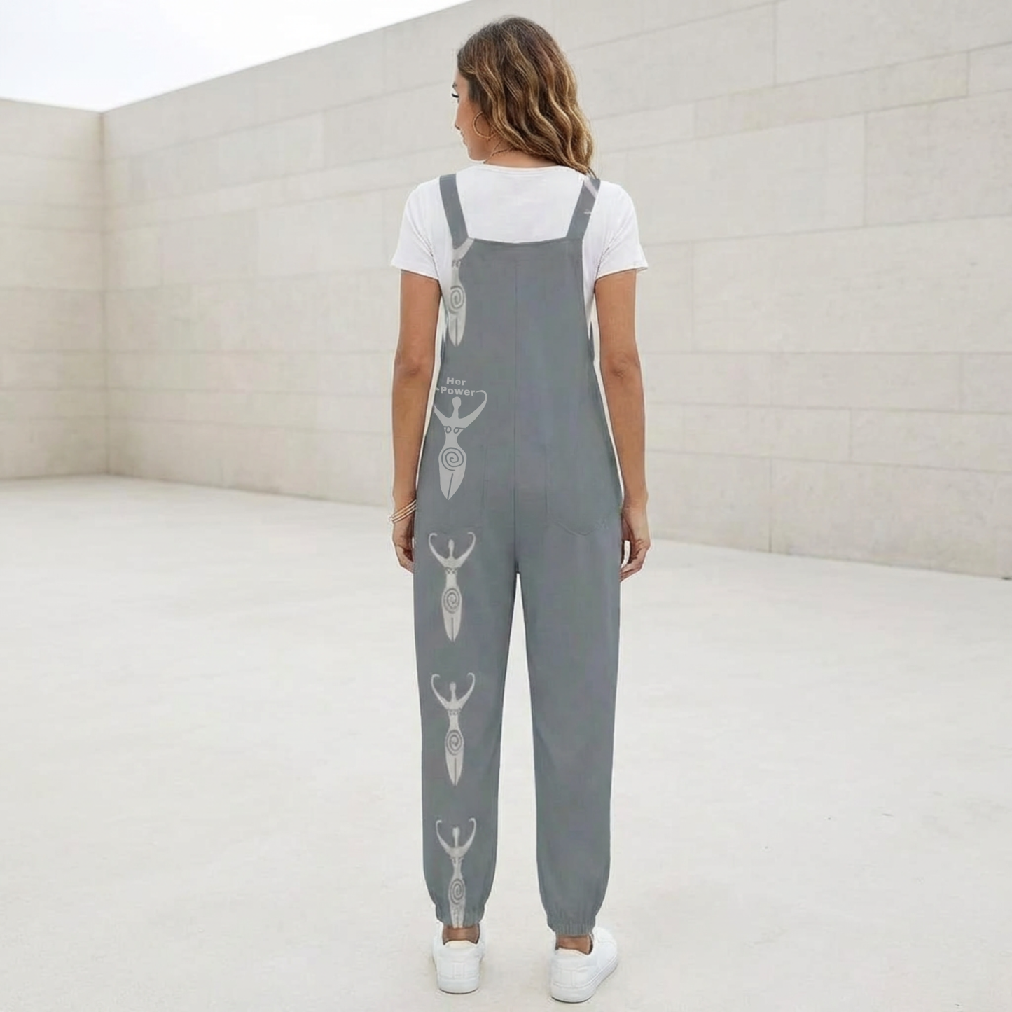 Casual Baggy Jumpsuit for Women – Boho Loose Fit Overall with Bow Strap